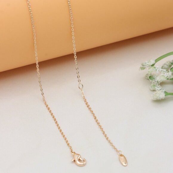 Elegant Rose Gold Necklace with Clear Crystal & Bow Charm, XPNL0413 - Picture 11 of 12